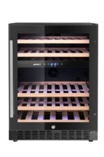 Wijnkoeler, 2 zones, 46 flessen, Arktic, Zwart, 570x595x(H)820mm