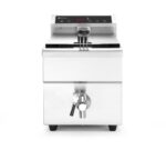 Inductie friteuse met aftapkraan - 8 l, HENDI, 8L, Lichtgrijs, 230V/3500W, 288x619x(H)408mm