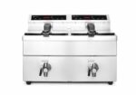Inductie friteuse met aftapkraan - 2 x 8 l, HENDI, Profi Line, 16L, 230V/7000W, 577x609x(H)410mm - Afbeelding 2