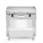 Gladde gasgrillplaat gemonteerd op een onderkast, gesloten aan drie zijden, HENDI, Kitchen Line, 10kW, 800x700x(H)900mm