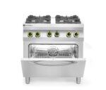 Gasfornuis 4-pits met convectieoven GN 1/1, HENDI, Kitchen Line, 230V/3000W, 19kW, 800x722x(H)900mm - Afbeelding 3