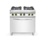 Gasfornuis 4-pits met convectieoven GN 1/1, HENDI, Kitchen Line, 230V/3000W, 19kW, 800x722x(H)900mm
