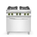 Gasfornuis 4-pits met convectieoven GN 1/1, HENDI, Kitchen Line, 230V/3000W, 19kW, 800x722x(H)900mm