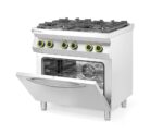 Gasfornuis 4-pits met convectieoven GN 1/1, HENDI, Kitchen Line, 230V/3000W, 19kW, 800x722x(H)900mm - Afbeelding 4