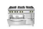 Gasfornuis Kitchen Line 6-pits met convectieoven GN 1/1, HENDI, Kitchen Line, 230V/3000W, 28,5kW, 1200x722x(H)900mm - Afbeelding 2