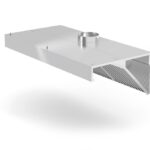 Wandgemonteerde afzuigkap, schuin model, HENDI, Profi Line, met LED-verlichting, 1000x700x(H)450mm