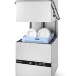 Doorschuifvaatwasser - 50x50mm - elektronische bediening, HENDI, met reinigingspomp, 400V/8600W, 745x903x(H)1406mm