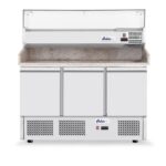 Pizzawerkbank met 3 deuren en koelvitrine 380+40L, Arktic, 254L, 230V/400W, 1400x700x(H)1491mm