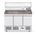 Pizzawerkbank met 3 deuren en koelvitrine 380+40L, Arktic, 254L, 230V/400W, 1400x700x(H)1491mm