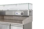 Pizzawerkbank met 3 deuren en koelvitrine 380+40L, Arktic, 254L, 230V/400W, 1400x700x(H)1491mm - Afbeelding 2