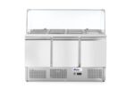 Saladette met 3 deuren en glazen vitrine 380L, Arktic, 230V/310W, 1390x702x(H)1330mm