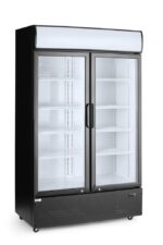 Backbar koelkast met lichtbak, dubbele deur, Arktic, 512L, Zwart, 220-240V/510W, 1120x585x(H)1900mm - Afbeelding 2