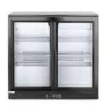 Backbar koelkast met schuifdeuren, Arktic, 158L, Zwart, 220-240V/160W, 900x520x(H)865mm