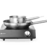Set: Inductie kookplaat 3500W + steelpan + koekenpan, HENDI, Zwart, 220-240V/3500W, 320x395x(H)95mm
