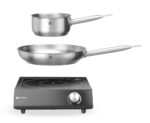 Set: Inductie kookplaat 3500W + steelpan + koekenpan, HENDI, Zwart, 220-240V/3500W, 320x395x(H)95mm - Afbeelding 2