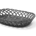 Geweven manden, HENDI, ovaal, Zwart, 320x230x(H)55mm