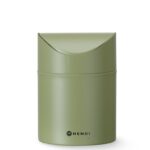 Tafelformaat prullenbak met schommeldeksel, HENDI, 1,2L, Groen, ⌀120x(H)165mm