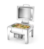 Chafing dish GN 1/2 satin finish, HENDI, Profi Line, 4L, 365x370x(H)280mm - Afbeelding 2