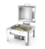 Chafing dish GN 2/3 satin finish, HENDI, Profi Line, 6L, 395x430x(H)290mm - Afbeelding 2