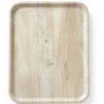 Dienblad van melamine met hout bedrukking, AmerBox, Hout licht, 330x430mm