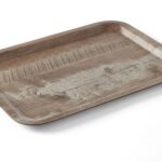 Dienblad van melamine met hout bedrukking, AmerBox, Hout donker, 240x340mm