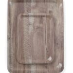 Dienblad van melamine met hout bedrukking, AmerBox, Hout donker, 370x530mm