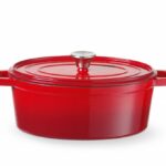 Braadpan geëmailleerd gietijzer, HENDI, 4,4L, Rood, 365x290x(H)115mm