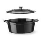 Braadpan geëmailleerd gietijzer, HENDI, 3,7L, Zwart, 317x240x(H)105mm