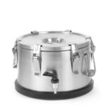 Geïsoleerde draagbare container – met kraan, HENDI, Profi Line, 10L, Zilver, ⌀330x(H)220mm