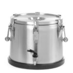 Geïsoleerde draagbare container – met kraan, HENDI, Profi Line, 15L, Zilver, ⌀330x(H)280mm