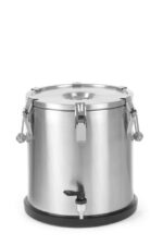 Geïsoleerde draagbare container – met kraan, HENDI, Profi Line, 20L, Zilver, ⌀330x(H)360mm