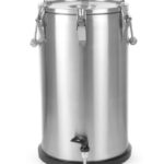 Geïsoleerde draagbare container – met kraan, HENDI, Profi Line, 35L, Zilver, ⌀330x(H)570mm