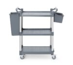 Serveerwagen van polypropyleen - 3 planken, klein , AmerBox, 800x420x(H)945mm - Afbeelding 3