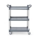 Serveerwagen van polypropyleen - 3 planken, klein , AmerBox, 800x420x(H)945mm