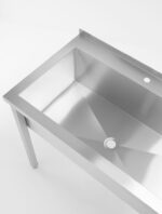 Tafel met enkele wasbak, zonder spatrand - geschroefd, diepte 600 mm, HENDI, Budget Line, 1000x600x(H)850mm - Afbeelding 5