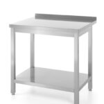 Wandtafel met plank – geschroefd, diepte 600 mm, HENDI, Profi Line, 800x600x(H)850mm