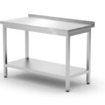 Wandtafel met plank – geschroefd, diepte 600 mm, HENDI, Profi Line, 1200x600x(H)850mm