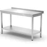 Wandtafel met plank – geschroefd, diepte 600 mm, HENDI, Profi Line, 1400x600x(H)850mm