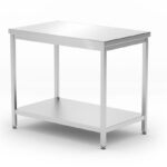 Centrale tafel met plank – geschroefd, diepte 600 mm, HENDI, Profi Line, 1000x600x(H)850mm