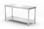 Centrale tafel met plank – geschroefd, diepte 600 mm, HENDI, Profi Line, 1600x600x(H)850mm