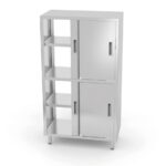 Doorgangskast met tussenschot en schuifdeuren – geschroefd, HENDI, Kitchen Line, 1000x600x(H)1800mm