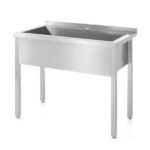 Tafel met enkele spoelbak – gelast, HENDI, Profi Line, 800x600x(H)850mm