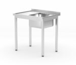 Spoeltafel met plank – geschroefd, diepte 600 mm, HENDI, Profi Line, Rechterkant, 800x600x(H)850mm