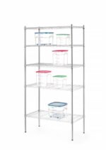 Opbergrek met 5 schappen, HENDI, Chroom, 910x455x(H)1830mm - Afbeelding 9