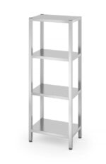 Opbergrek met 4 volledige planken – geschroefd, HENDI, Kitchen Line, 600x400x(H)1800mm