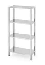 Opbergrek met 4 volledige planken – geschroefd, HENDI, Kitchen Line, 800x400x(H)1800mm