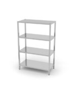 Opbergrek met 4 volledige planken – geschroefd, HENDI, Kitchen Line, 1000x400x(H)1800mm