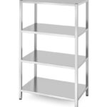 Opbergrek met 4 volledige planken – geschroefd, HENDI, Kitchen Line, 1000x600x(H)1800mm