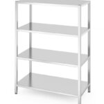 Opbergrek met 4 volledige planken – geschroefd, HENDI, Kitchen Line, 1200x600x(H)1800mm