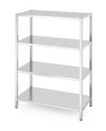 Opbergrek met 4 volledige planken – geschroefd, HENDI, Kitchen Line, 1200x600x(H)1800mm